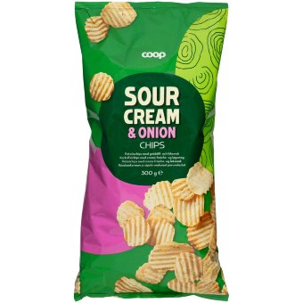 Чипсы со сметаной и луком Coop 300 гр