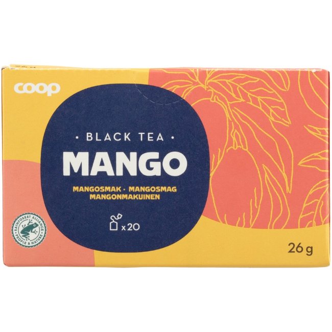 Чёрный чай Coop с манго (уп 20 шт) 26 гр