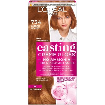 Полуперманентная краска для волос L'Oréal Paris Casting Crème Gloss 734 Amber Honey для нормальных волос 1 шт