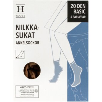Женские укороченные носки House 20 den (уп 5 пар), размер 36–42