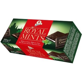 Шоколадные плитки Halloren Royal Mints с мятной начинкой 200 гр