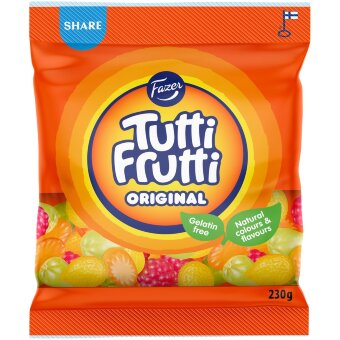 Фруктовые жевательные конфеты Fazer Tutti Frutti Original 230 гр
