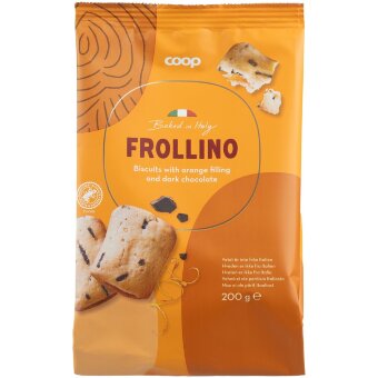 Печенье Coop Frollino с апельсином и темным шоколадом 200 гр