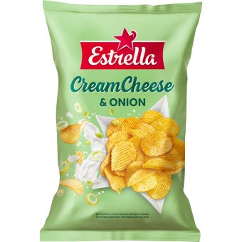 Чипсы Estrella Cream Cheese & Onion 275 гр Чипсы Estrella Cream Cheese & Onion 275 гр