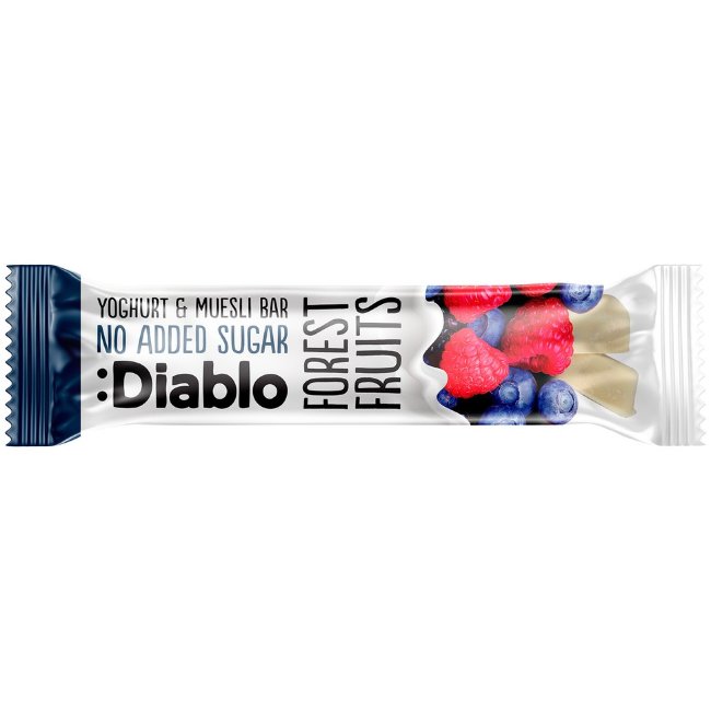Мюсли батончик Diablo с йогуртовой глазурью и лесными ягодами, без сахара 30 гр