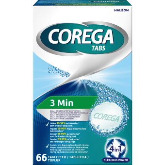 Таблетки для чистки зубных протезов Corega 3минуты 66шт.