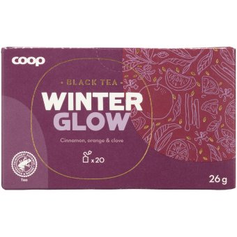 Черный чай (корица, апельсин, гвоздика) Coop Winter Glow (уп 20 шт) 26 гр