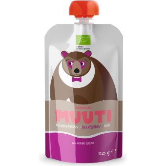 Органическая кисло-сладкая каша Muuti с брусникой, черникой и ржаной крупой 110 гр