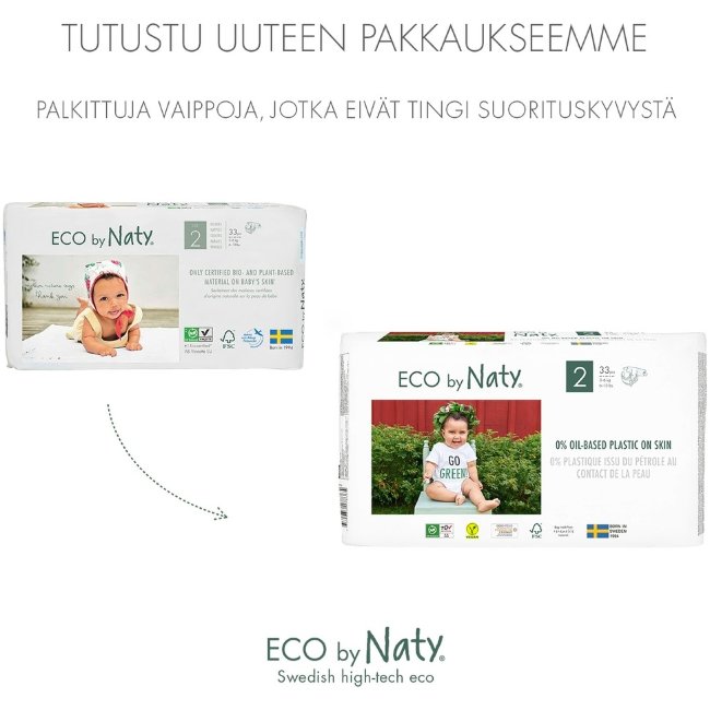 Подгузники Nature Baby Care Naty Mini 2 с липкой лентой 33 шт/уп