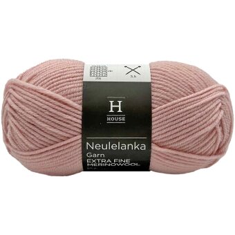 Пряжа House из мериносовой шерсти 50 гр Light Pink 12083