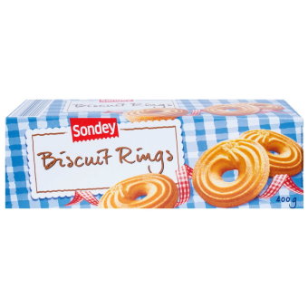 Печенье бисквитные кольца Sondey Biscuit Rings, 400 гр
