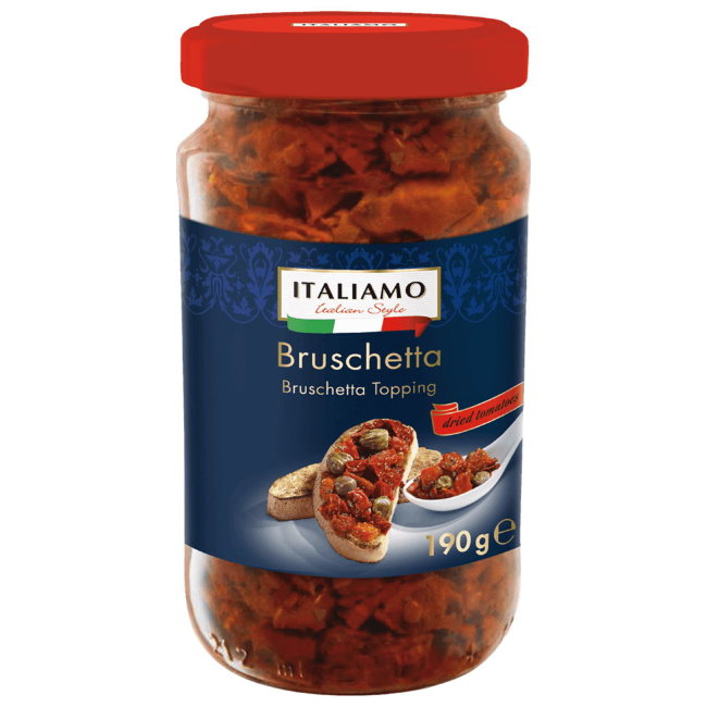 Брускетта ITALIAMO с вялеными томатами 190/400 гр