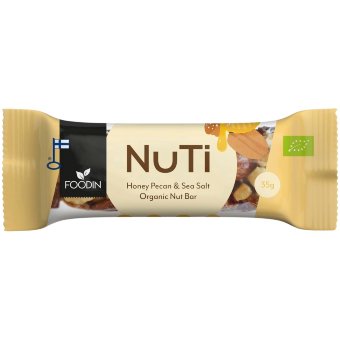 Ореховый батончик Foodin NUTI, мед, пекан и морская соль, органический, 35 гр Ореховый батончик Foodin NUTI, мед, пекан и морская соль, органический, 35 гр