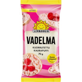 Овсяные кукурузные галеты в малиновой глазури Linkosuo 70 гр