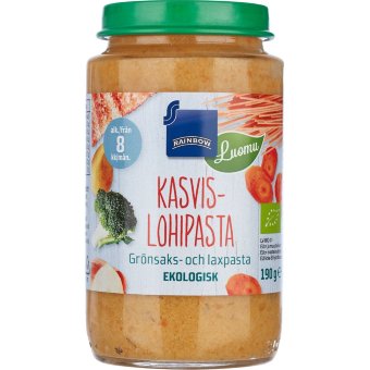 Детское питание Паста с лососем и овощами Rainbow Organic 190 гр