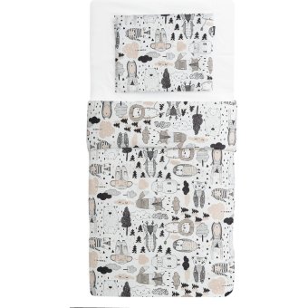 Набор детского пододеяльника и наволочки Familon Kaverit organic какао 84x125/35x45