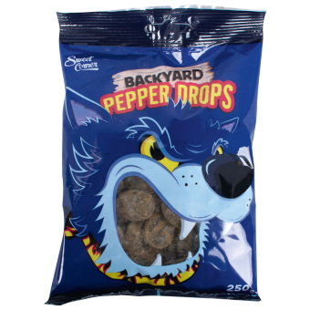 Карамельные конфеты с лакрицей Sweet Corner BACKYARD Pepper Drops 250 гр