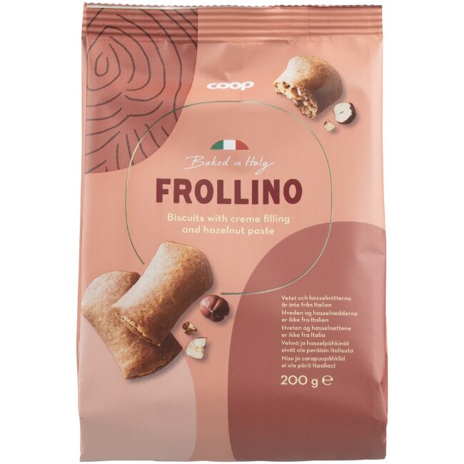 Печенье Coop Frollino с фундуком и кремом 200 гр
