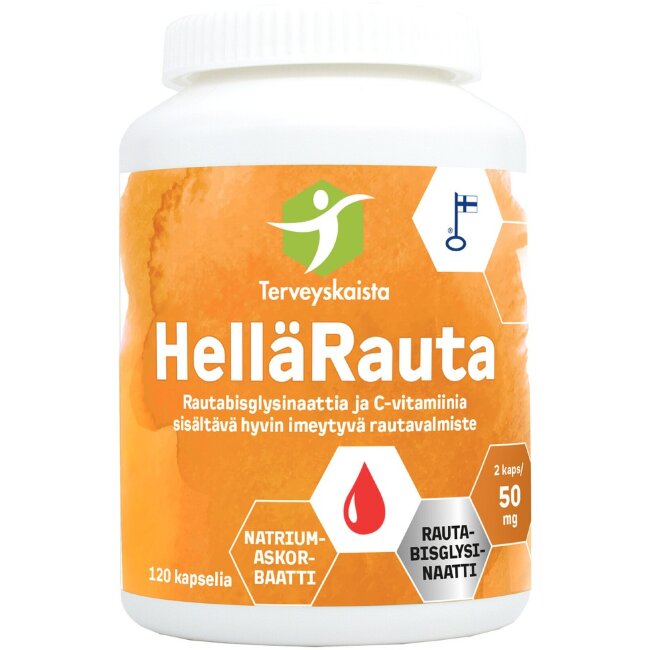 БАД Terveyskaista HelläRauta 50 mg + витамин C 120 капсул