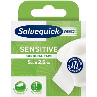 Хирургическая лента Salvequick MED Sensitive 5м x 2,5 см