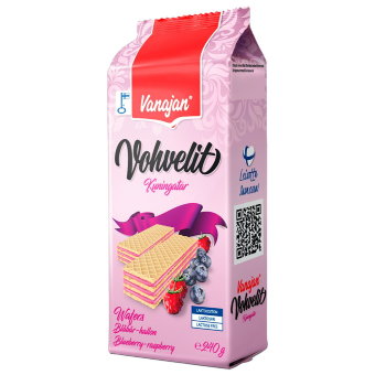 Вафли с черникой и малиной Vanajan 240 гр