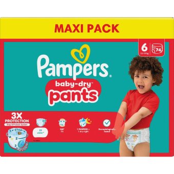 Подгузники-трусики Pampers BabyDry S6 13-19 кг 74 шт