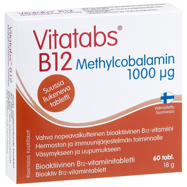 Витамины Vitatabs B 12 метилкобаламин 1000 мкг 60 таблеток Hankintatukku