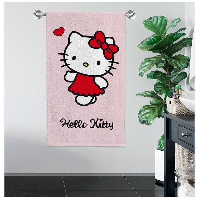 Детское банное полотенце Hello Kitty 70x140 см розовое Детское банное полотенце Hello Kitty 70x140 см розовое