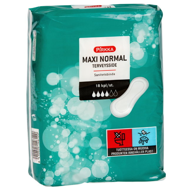 Гигиенические прокладки Pirkka Maxi Normal 4/6, 18 шт