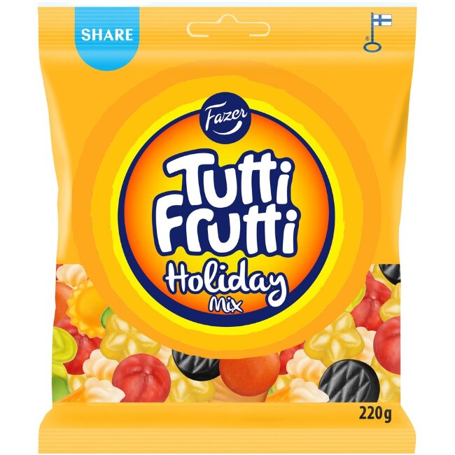 Жевательные конфеты ассорти Fazer Tutti Frutti Holiday Mix 220 гр