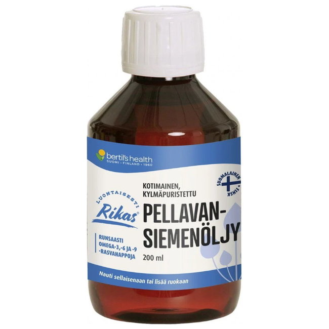 Льняное масло Pellavansiemen (омега-3-6-9) Bertils 200 мл