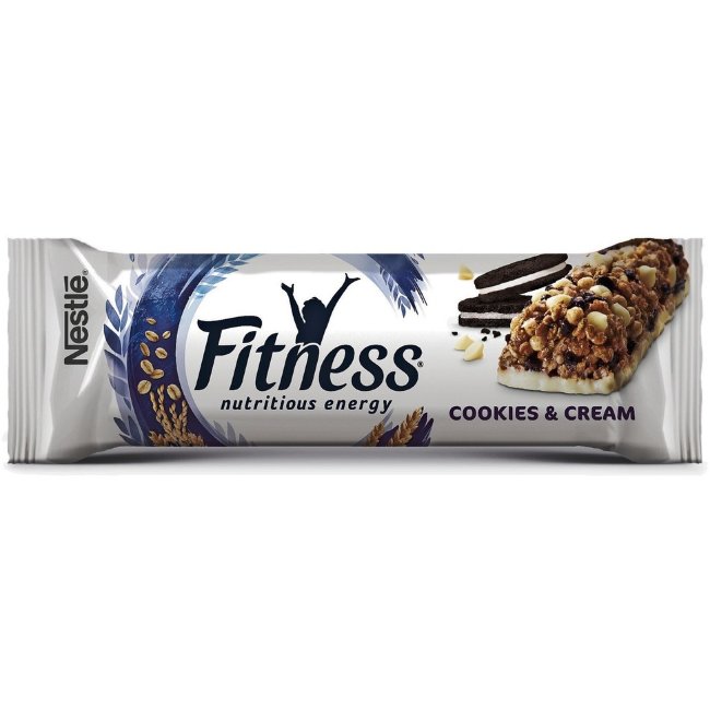 Злаковый батончик Nestlé Fitness Cookies & Cream кремовое печенье 23,5 гр