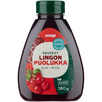 Брусничное варенье Coop в бутылке 380 гр
