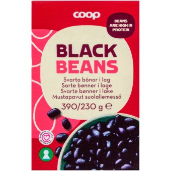 Черные бобы Coop в рассоле 390/230 гр Черные бобы Coop в рассоле 390/230 гр