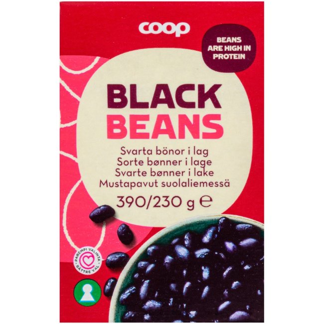 Черные бобы Coop в рассоле 390/230 гр