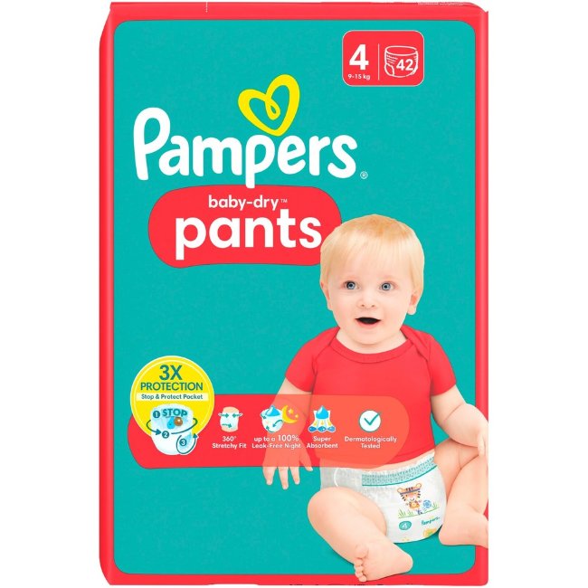 Подгузники-трусики Pampers Baby Dry Pants S4 9-15 кг, 42 шт.