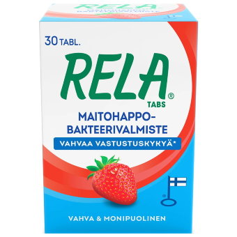Mолочно-кислые бактерии со вкусом клубники Rela Tabs (жевательные таблетки) 30 таблеток Rela