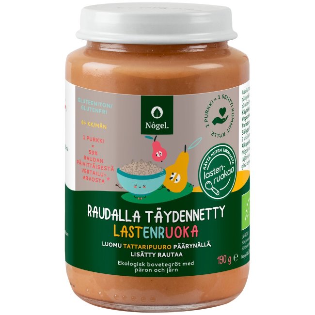 Органическая гречневая каша Nôgel с грушей, обогащённая железом, 190 гр