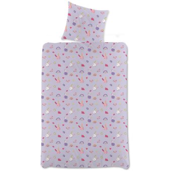 Детское постельное белье Ciraf Bunny 120x160+40x60 см лиловое