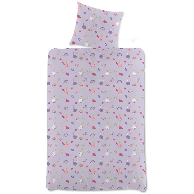 Детское постельное белье Ciraf Bunny 120x160+40x60 см лиловое Детское постельное белье Ciraf Bunny 120x160+40x60 см лиловое