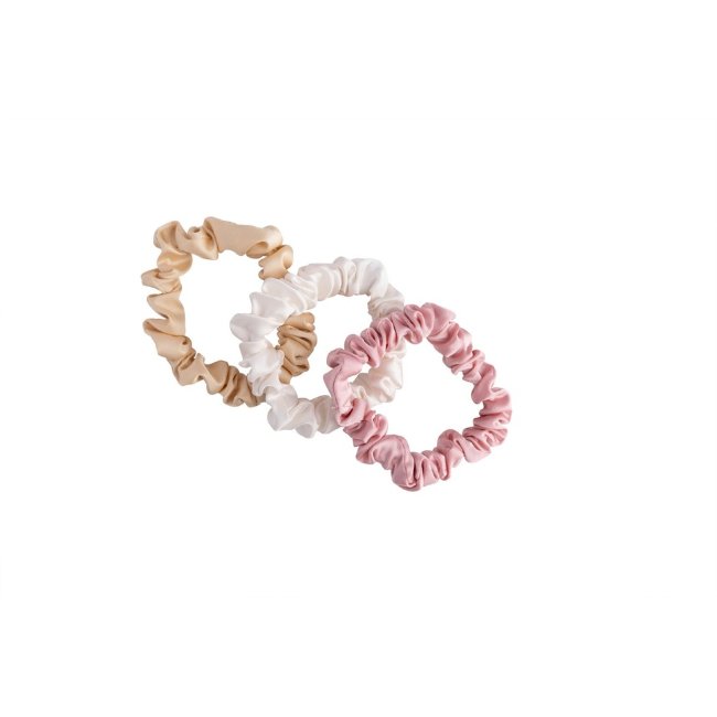 Набор тонких резинок для волос Cailap 3 шт белый/светло-розовый/бежевый