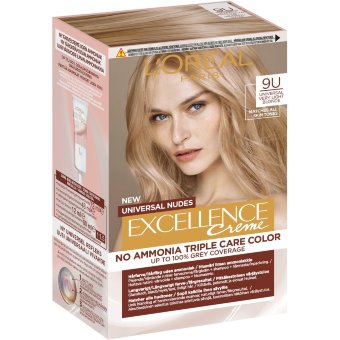 Перманентная крем-краска для волос L'Oréal Paris Excellence Creme Universal Nudes 9U универсальный очень светлый блонд без аммиака 1 шт Перманентная крем-краска для волос L'Oréal Paris Excellence Creme Universal Nudes 9U универсальный очень светлый блонд без аммиака 1 шт