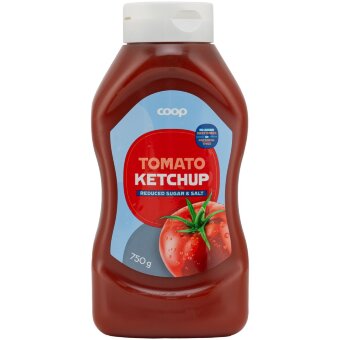 Кетчуп томатный Coop с меньшим содержанием сахара и соли 750 гр