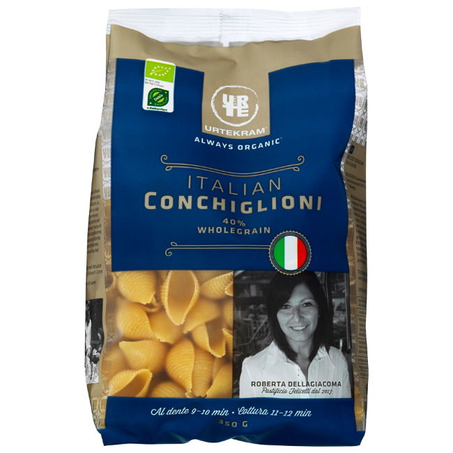 Итальянская паста Urtekram Conchiglioni Luomu 350 гр