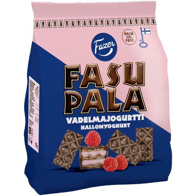 Вафли в шоколаде с малиновым йогуртом Fazer Fasupala 175 гр Вафли в шоколаде с малиновым йогуртом Fazer Fasupala 175 гр