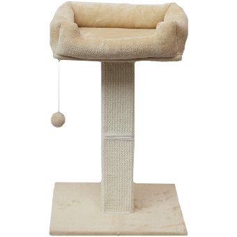 Когтеточка Dogman Ziggy с лежанкой бежевая 63 см