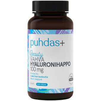 Натуральная гиалуроновая кислота Vahva hyaluronihappo для кожи и суставов Puhdas+ 100 мг 60 капсул