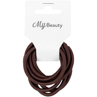 Резинка для волос My Beauty коричневая круглая 10 шт