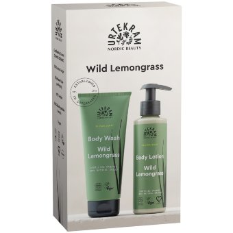Подарочный набор Urtekram Wild Lemongrass: крем для тела 245 мл + гель для душа 200 мл