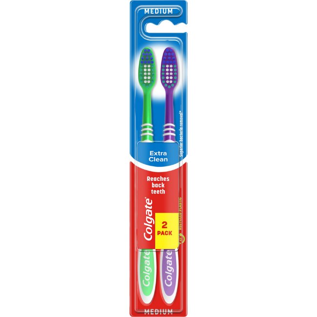 Зубная щетка Colgate Extra Clean ( средней жесткости ) 2 шт